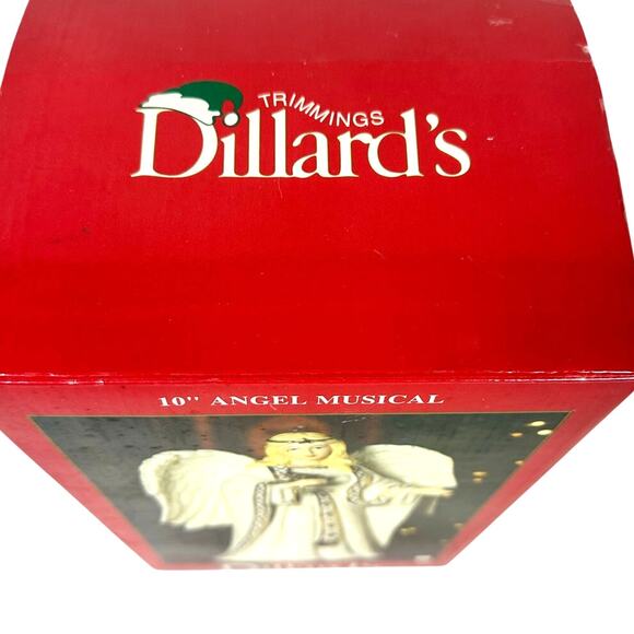 Dillard's Trimmings Vintage 10" Ceramic Musical Christmas Angel Ivory Gold-NEW! - Picture 5 of 7